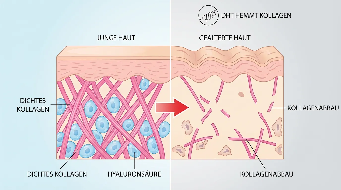 Querschnitt der Haut – Kollagenabbau visualisiert